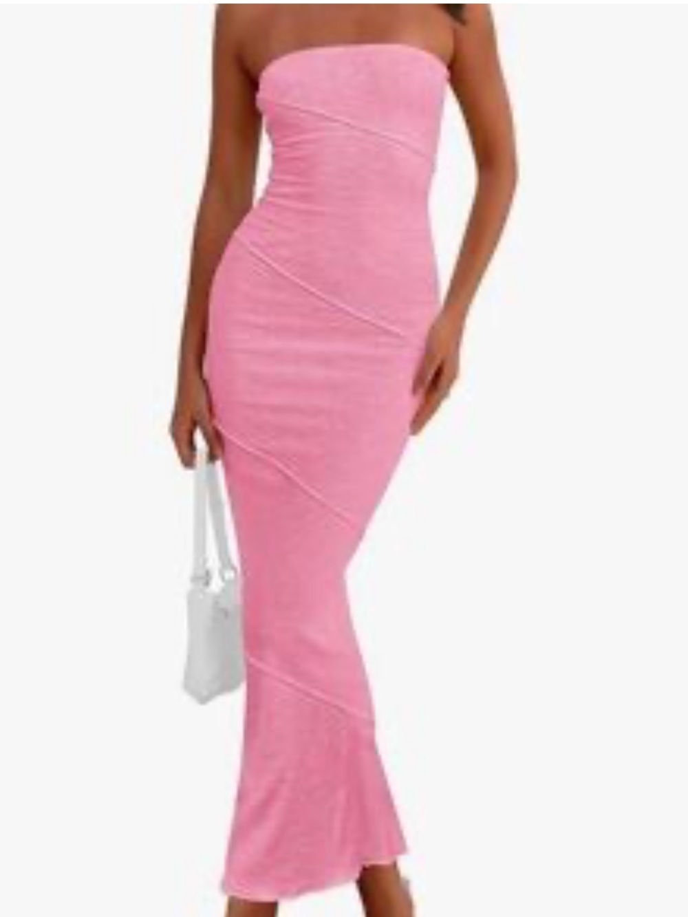 Princess Polly Strapless Pink Textured Maxi Dress